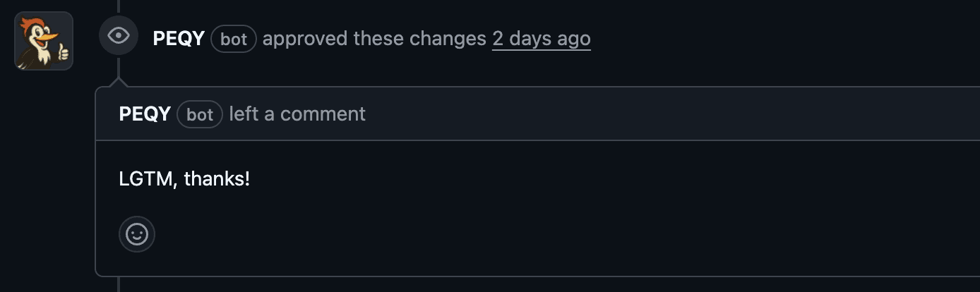 PEQY approving a pull request with LGTM, thanks!